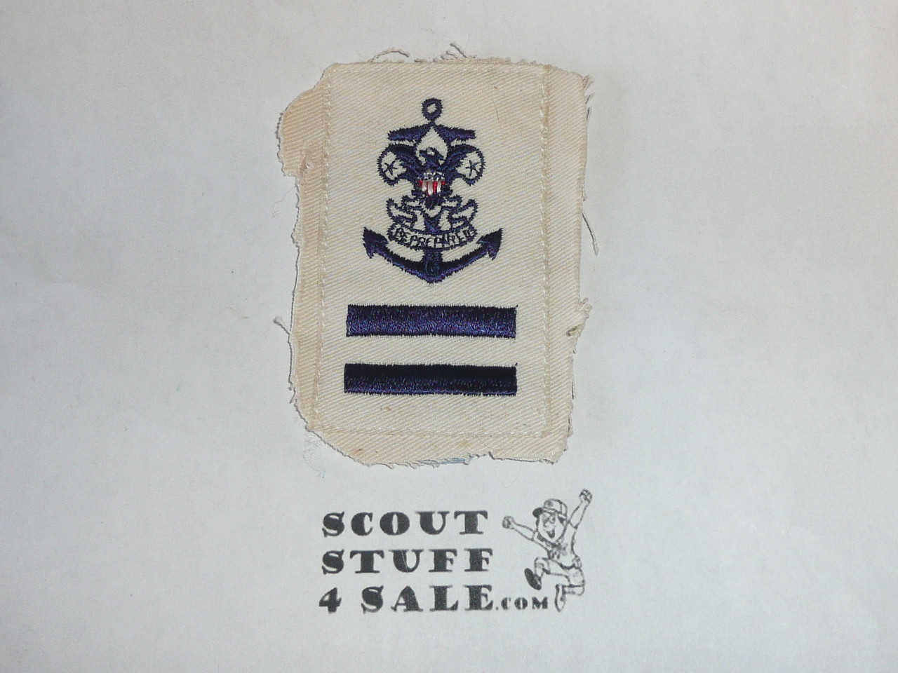 Sea Scout Rank Patch, Ordinary on White Twill, 1950's, sewn to pocket