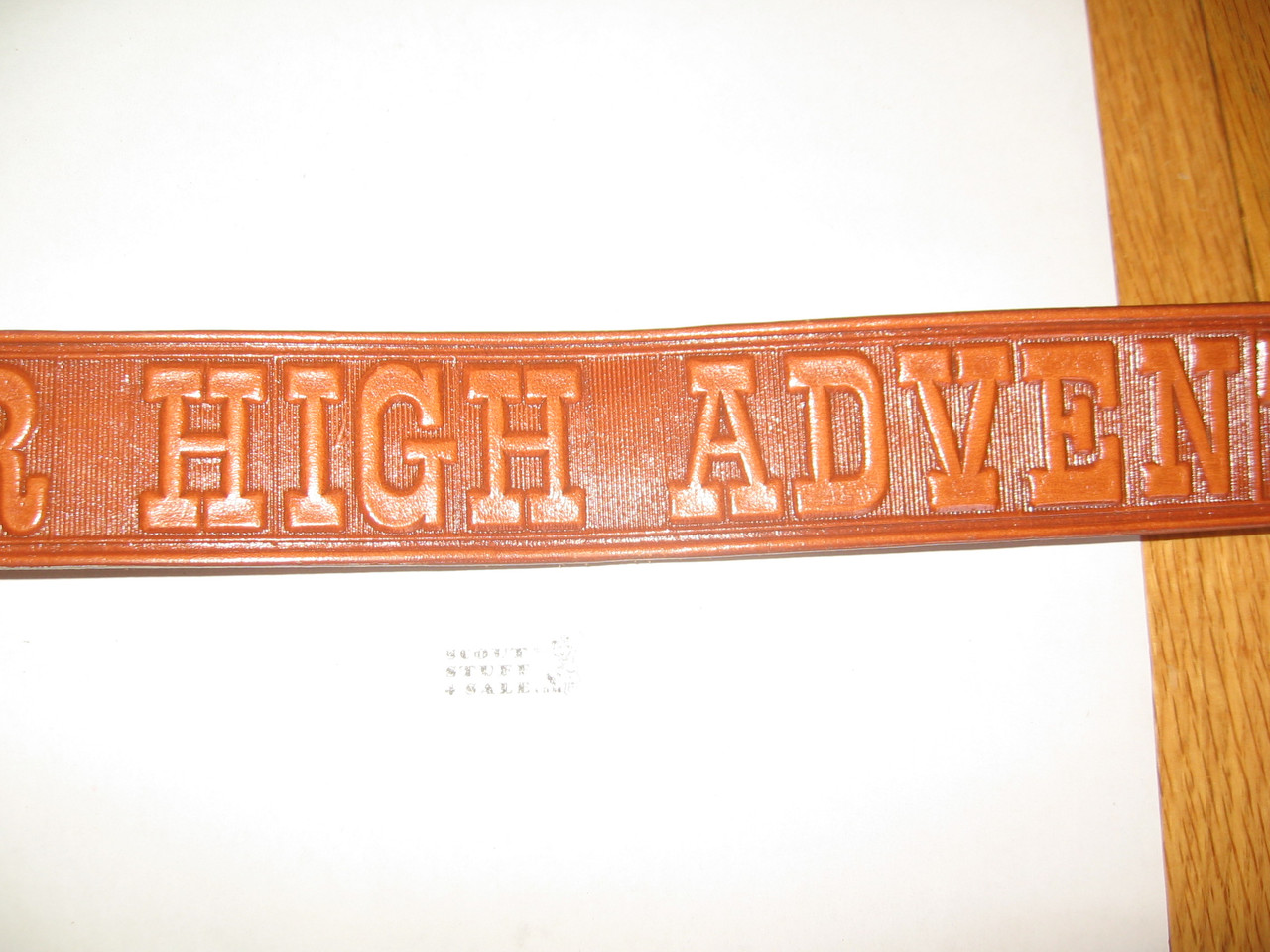 Northern Tier High Adventure Base, Tooled Leather Belt, 32" waist, Unused