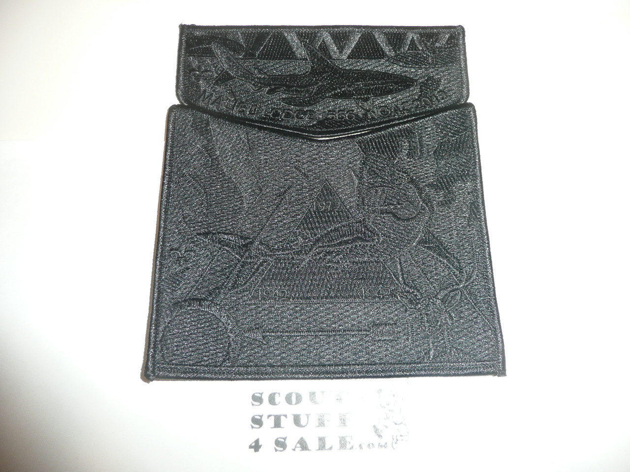 Order of the Arrow Lodge #566 Malibu 2012 NOAC 2 Piece Flap Patch Set, Black Ghost