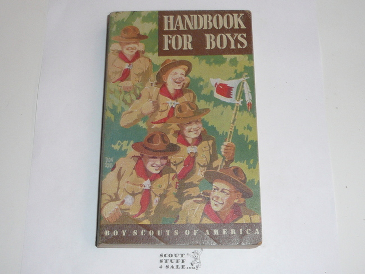 1949 Boy Scout Handbook, Fifth Edition, Second Printing, Don Ross Cover Artwork, Lite wear, three stars on last page