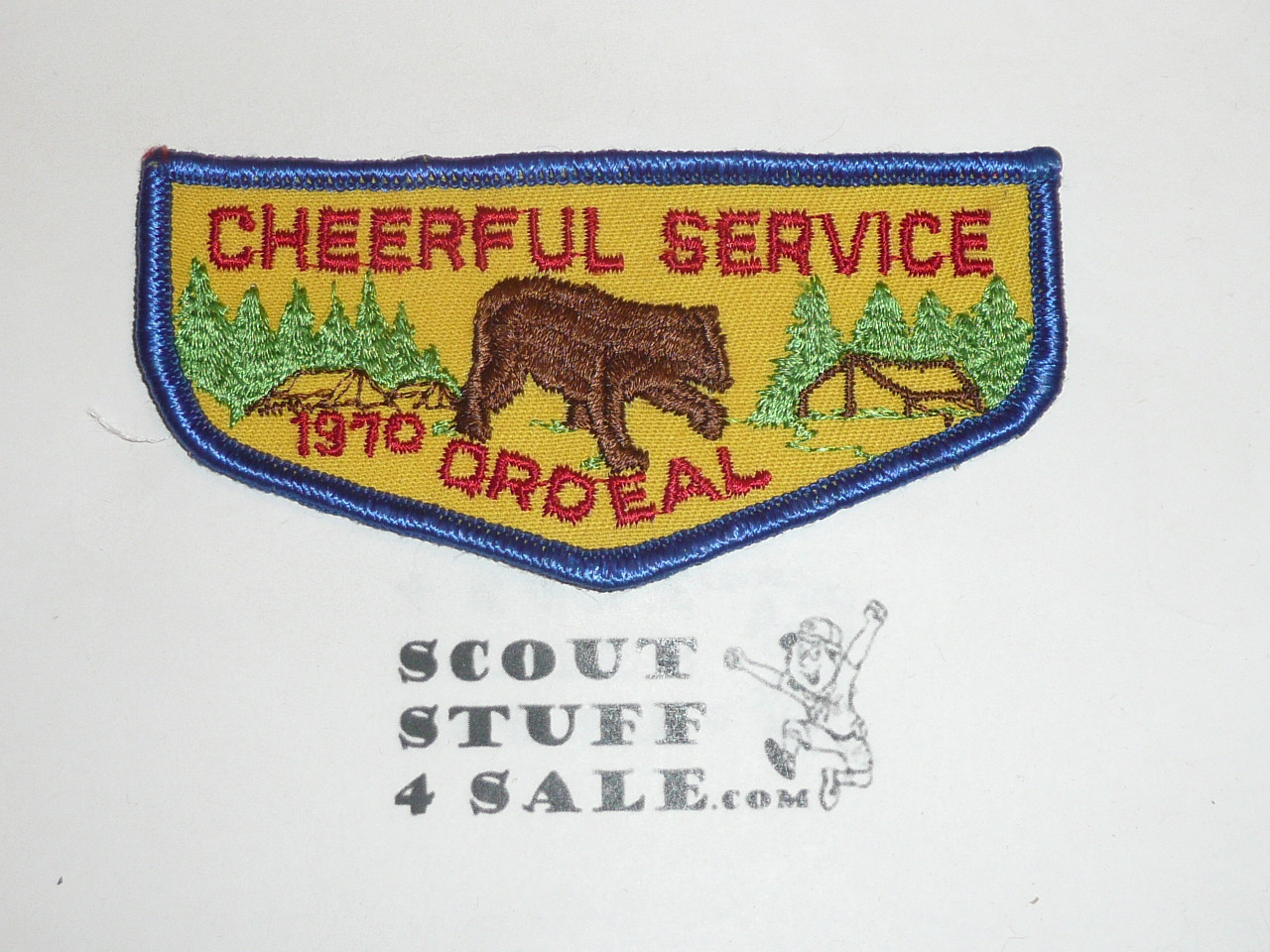Order of the Arrow Trader Bill Cheerful Service 1970 Ordeal Flap Patch - Scout