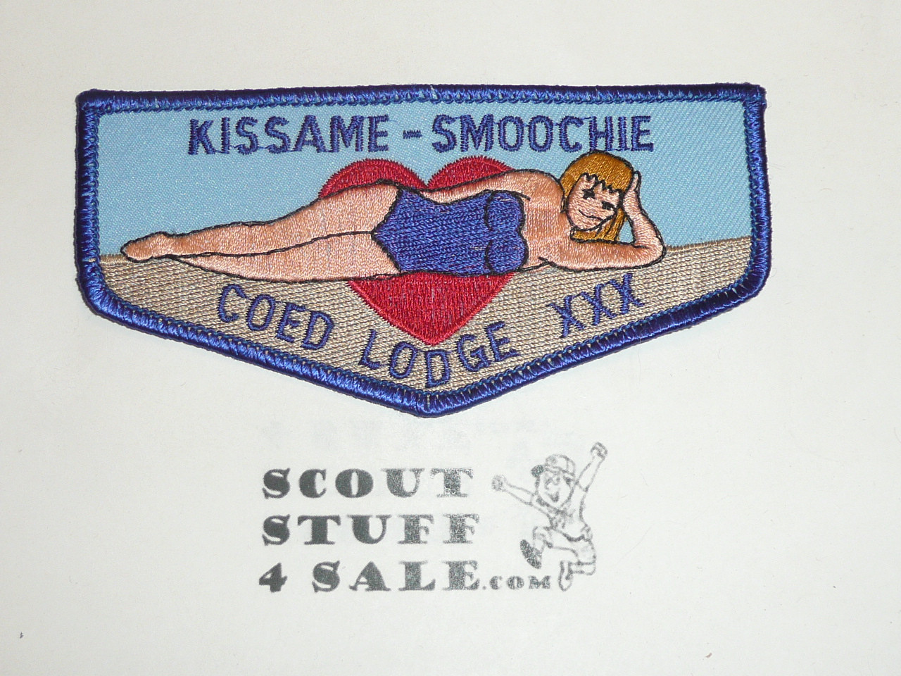 Order of the Arrow SPOOF Kissame-Smoochie Coed Lodge XXX Flap Patch - Boy Scout