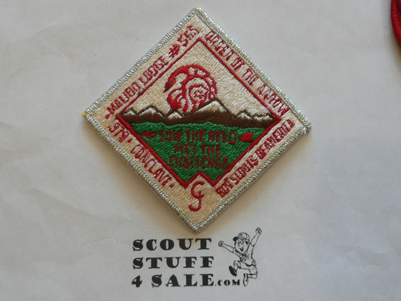 Order of the Arrow Lodge #566 Malibu 1979 Conclave Patch, silver mylar bdr - Scout