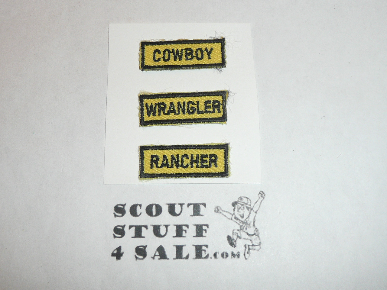 Lake Arrowhead Scout Camps, Cowboy, Wrangler & Rancher segment Patches, 1991