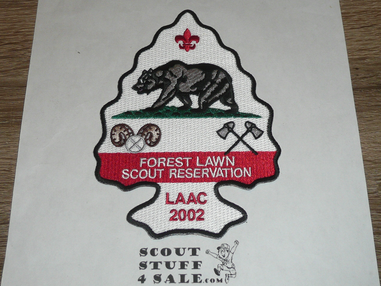 Forest Lawn Scout Reservation STAFF Jacket Patch, black bdr, LAAC, 2002