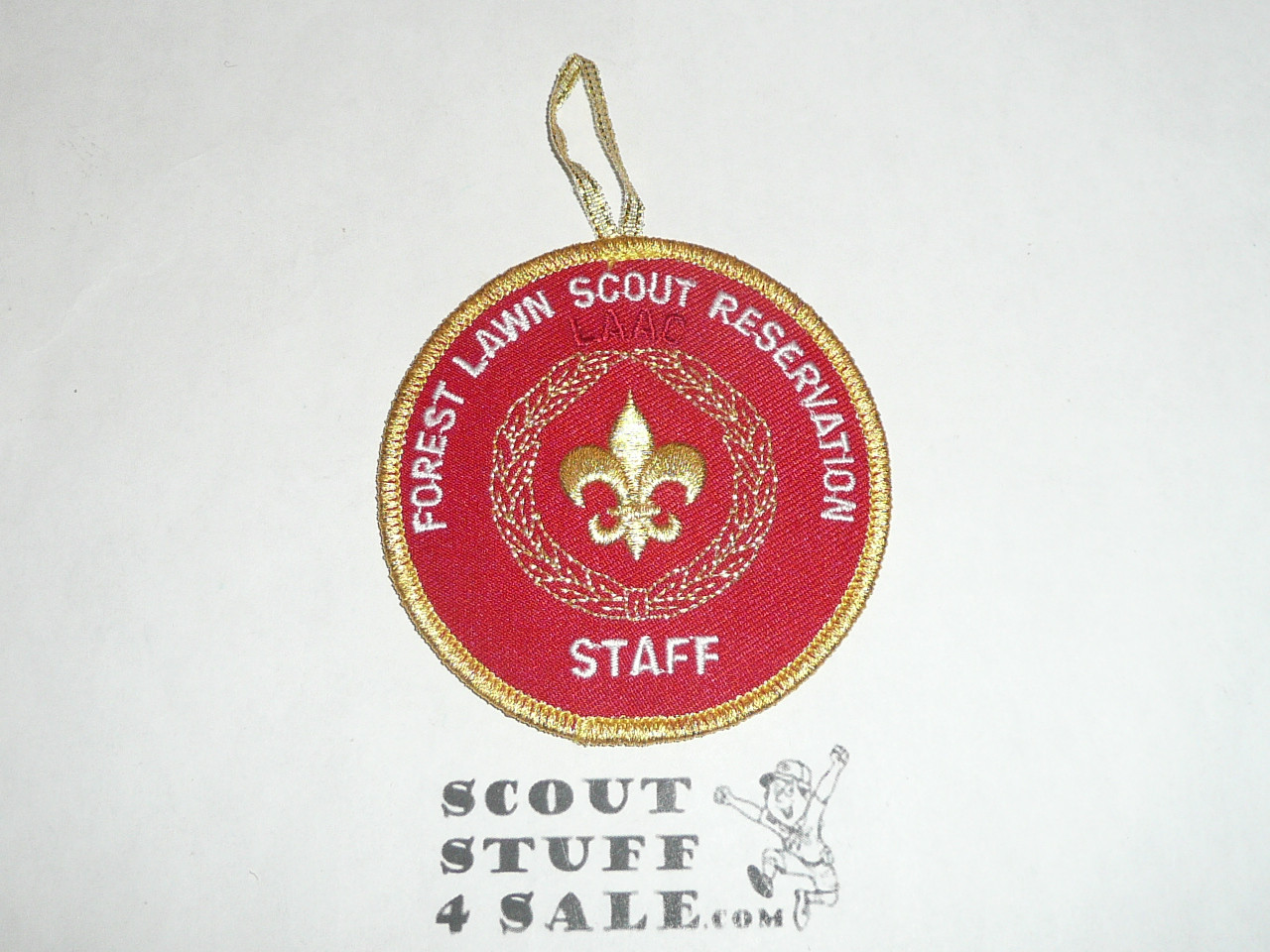 Forest Lawn Scout Reservation, Commissioner Staff Patch, gold mylar bdr, LAAC, 2007