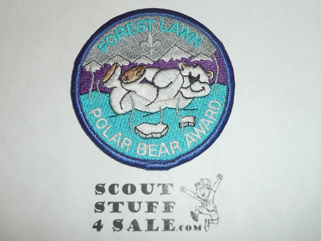 Forest Lawn Scout Reservation, Polar Bear Award Patch, white bear, LAAC
