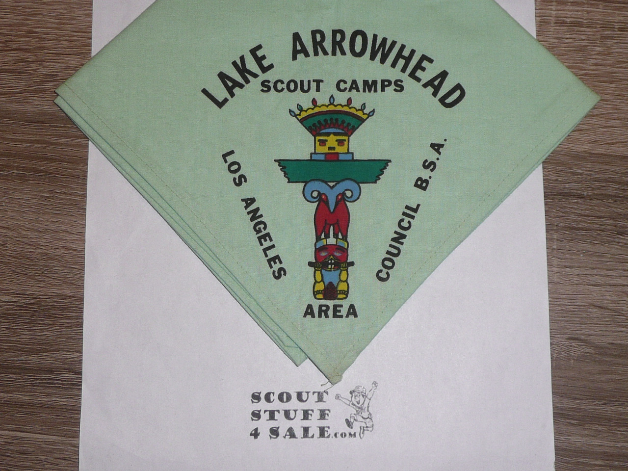 Lake Arrowhead Scout Camps, Neckerchief, Green, 1960's