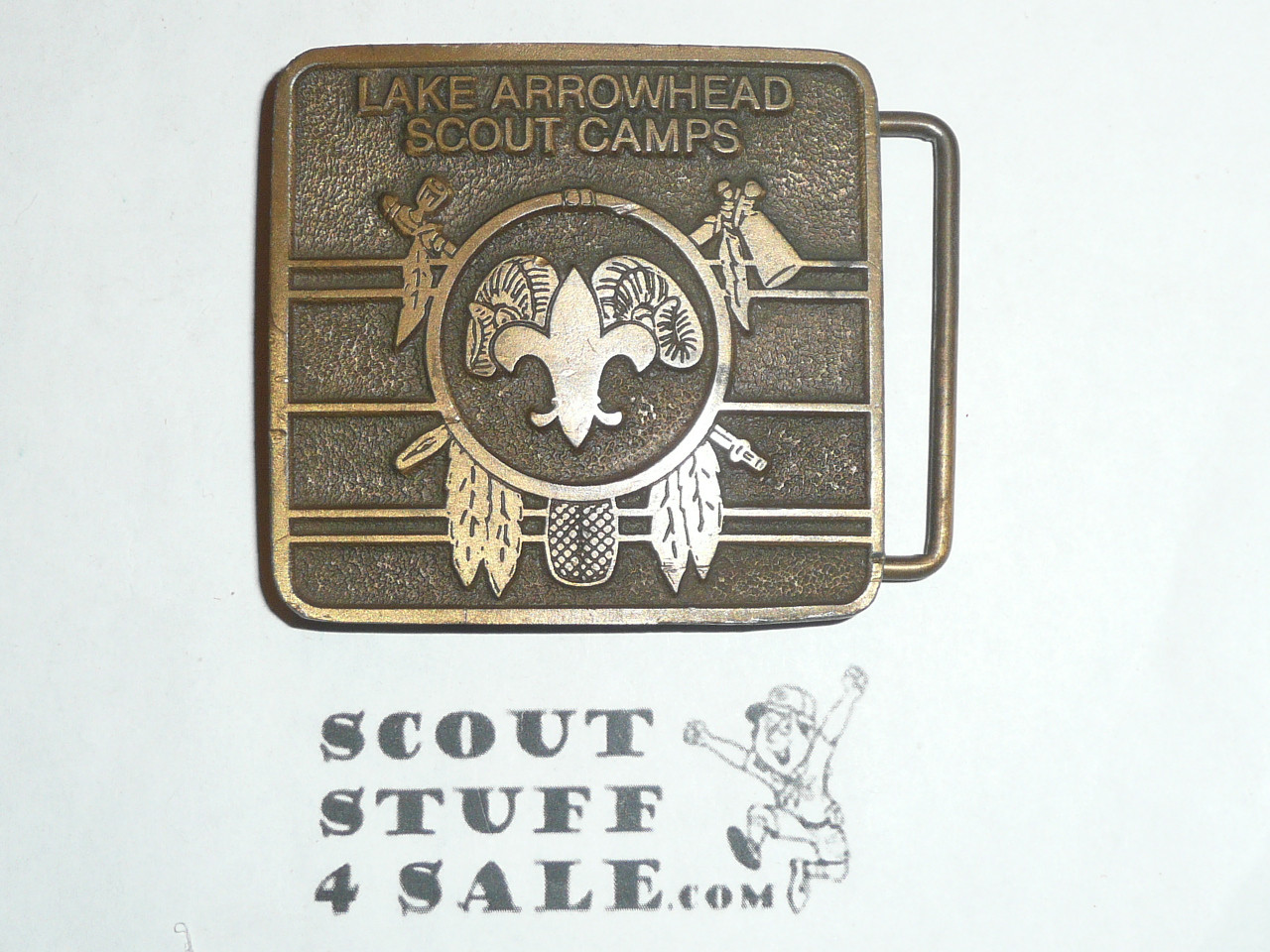 Lake Arrowhead Scout Camps, Bronze Belt Buckle, 1980's