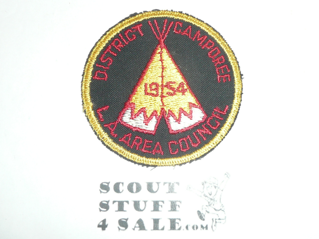 District Camporee twill Patch, Los Angeles Area Council, 1954