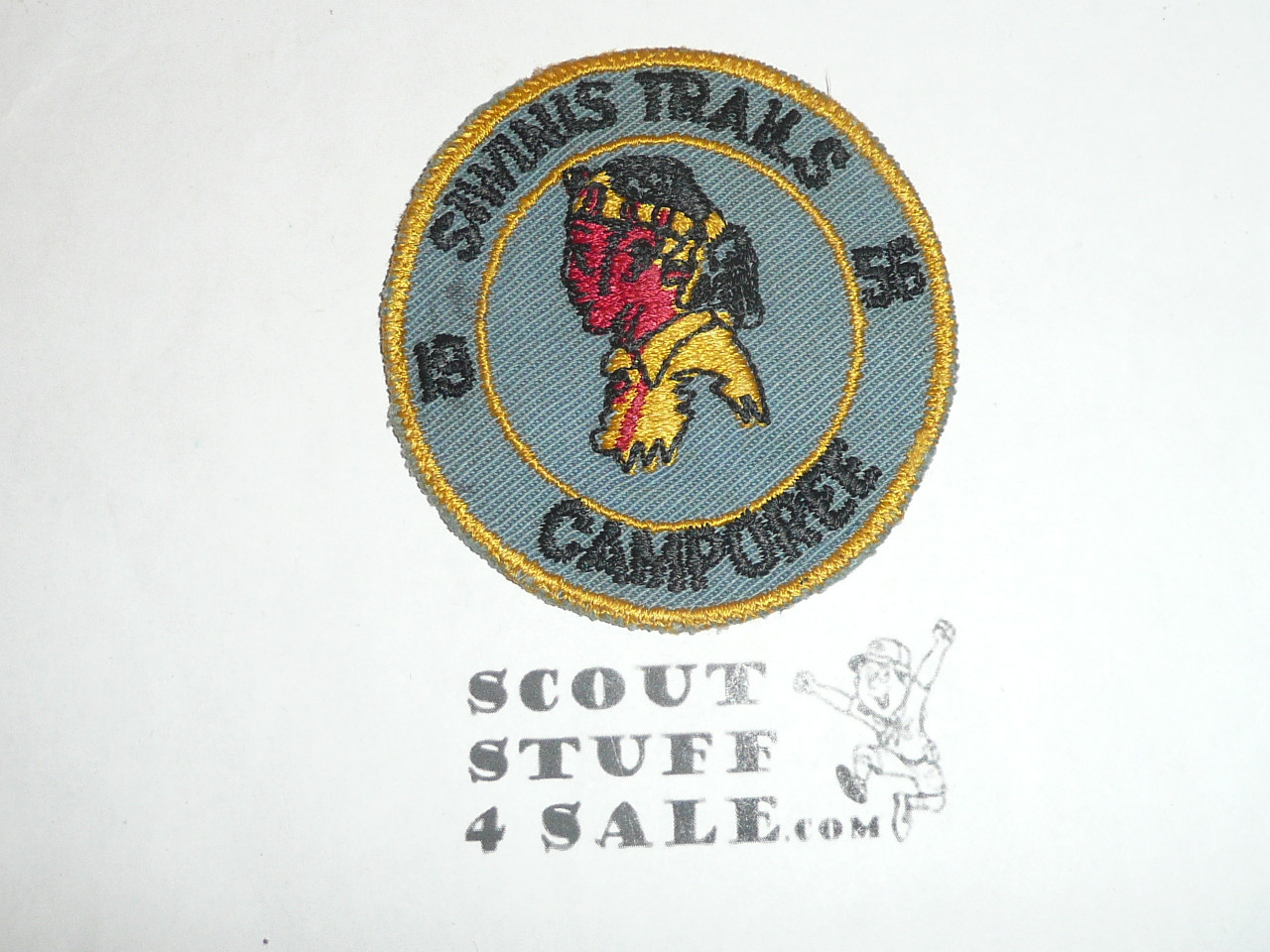 Siwinis Trails Camporee twill Patch, Los Angeles Area Council, sewn, 1956