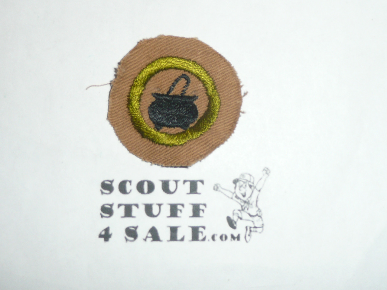 Cooking - Type A - Square Tan Merit Badge (1911-1933), Material trimmed not used