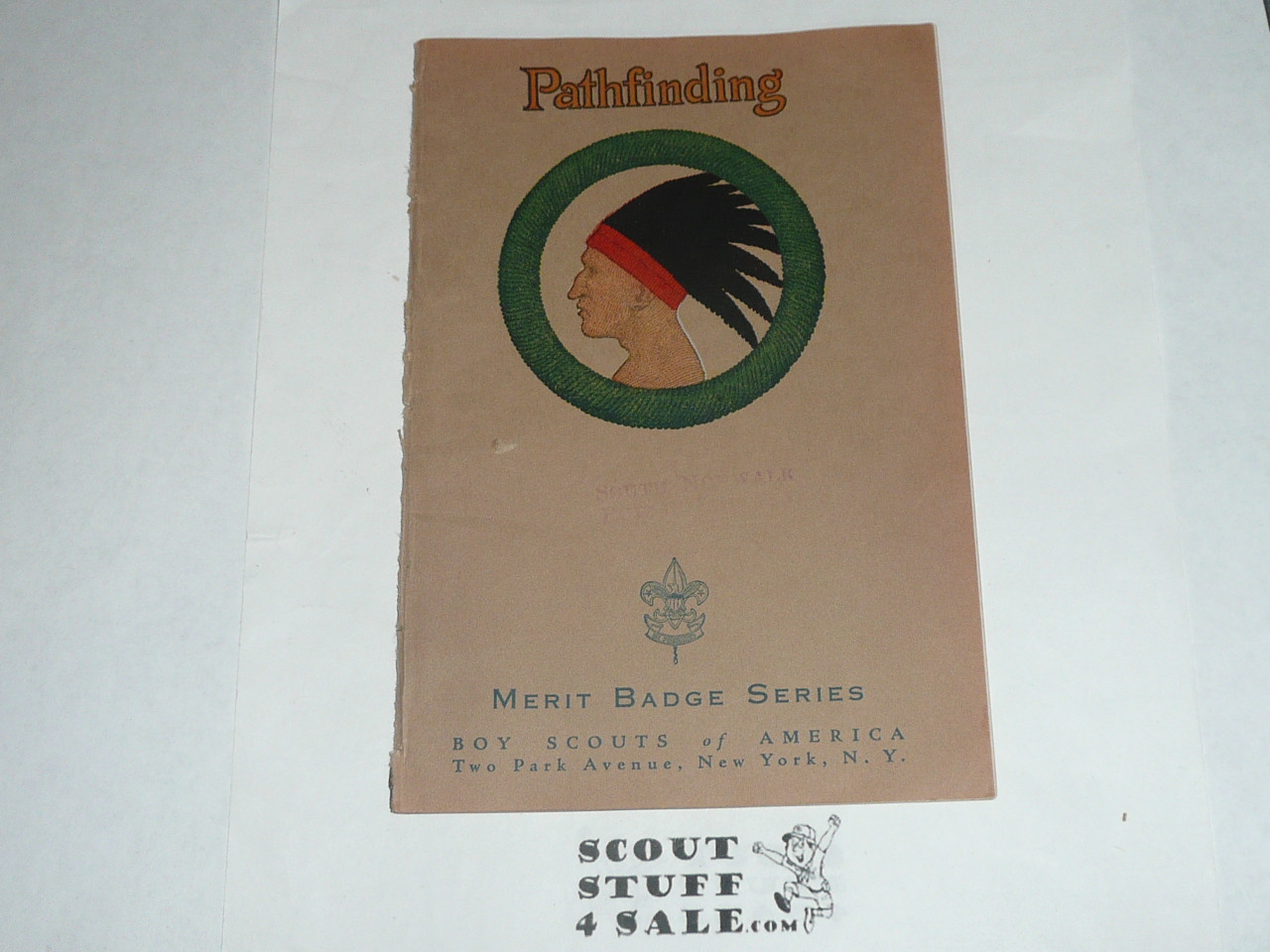 Pathfinding Merit Badge Pamphlet, Type 3, Tan Cover, 11-40 Printing