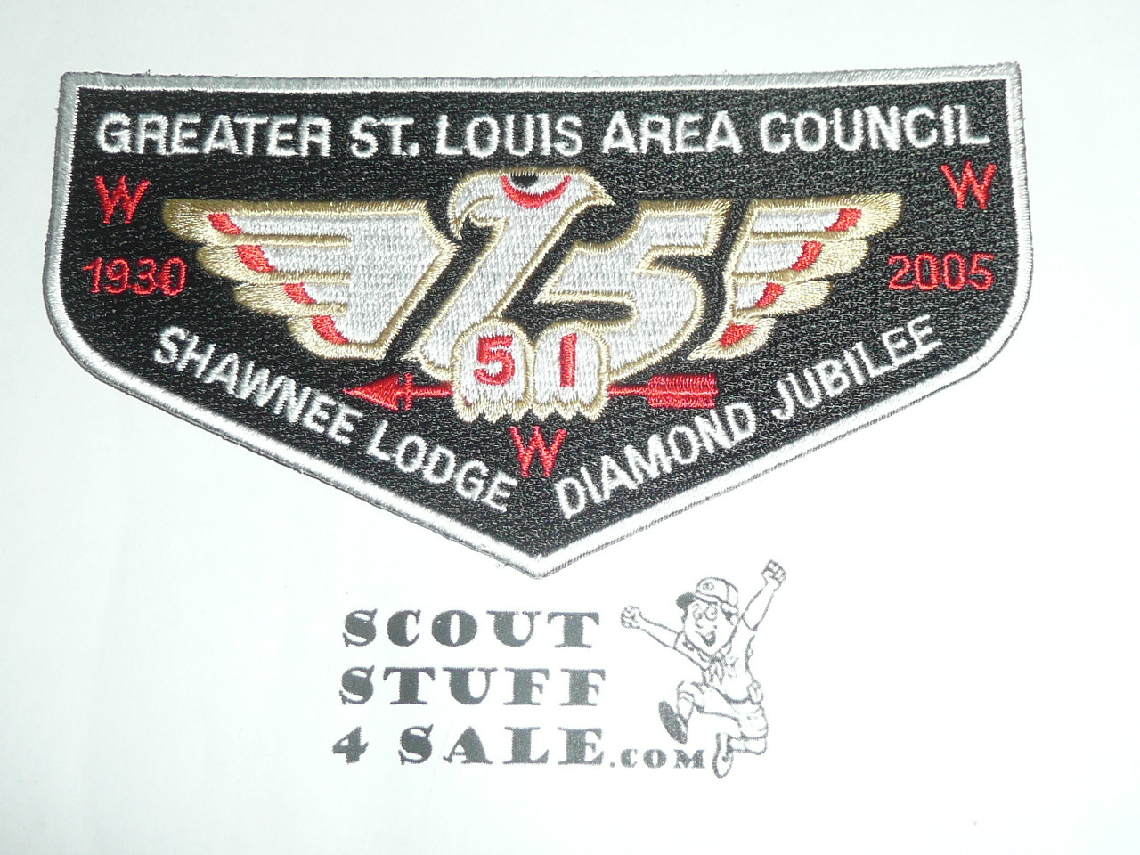 Order of the Arrow Lodge #51 Shawnee s20 75th Anniversary Flap Patch