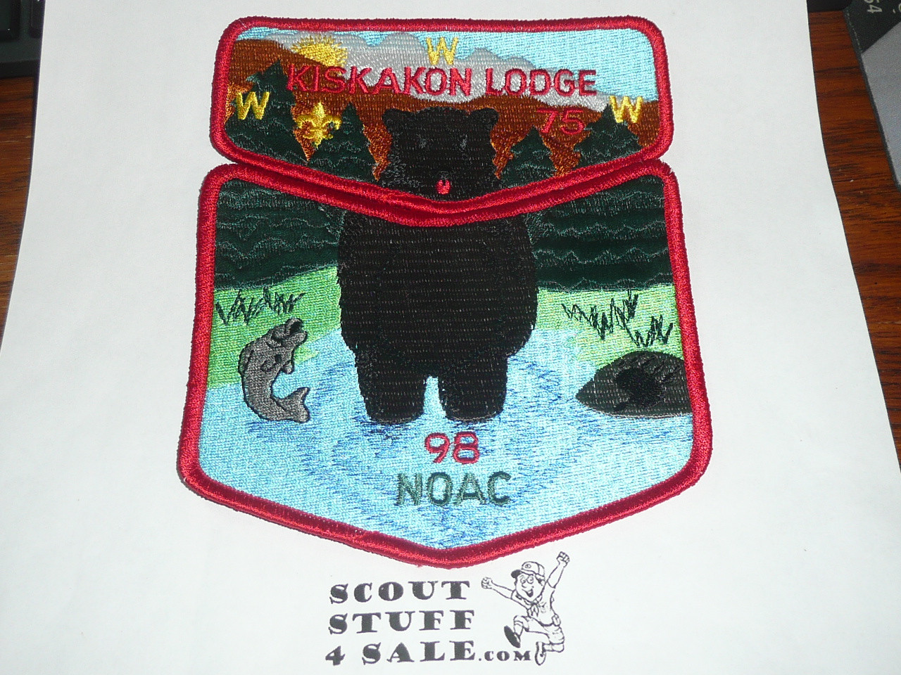 Order of the Arrow Lodge #75 Kiskakon 1998 NOAC 2-piece Flap Patch