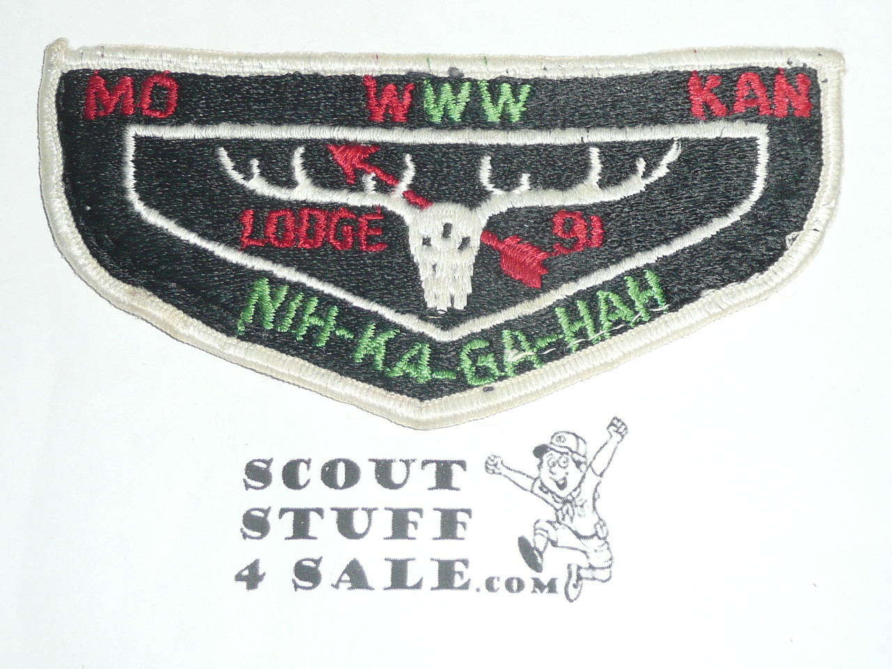 Order of the Arrow Lodge #91 Nih-Ka-Ga-Hah s1 Flap Patch, sewn