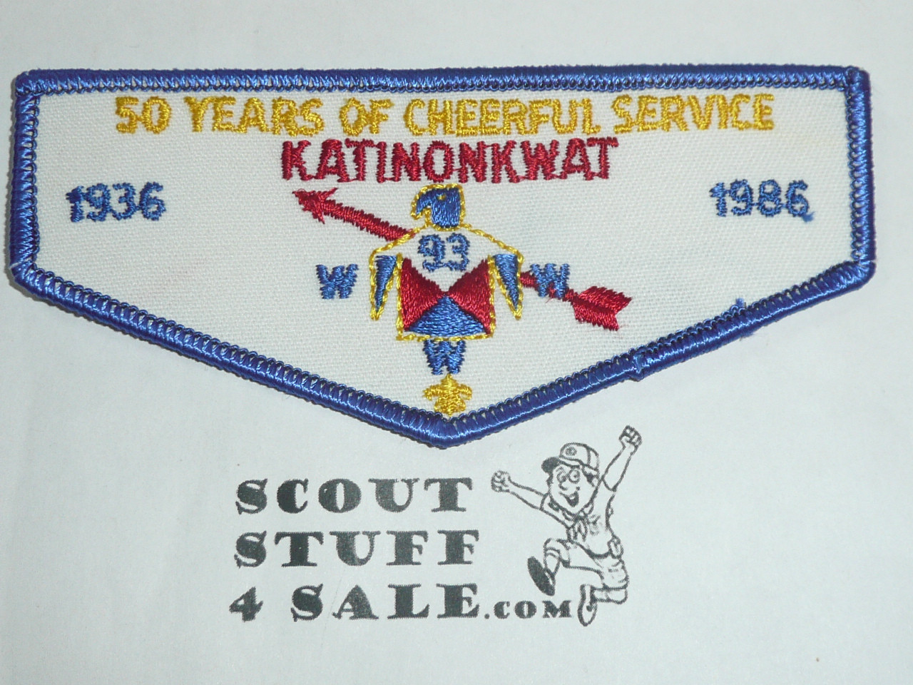 Order of the Arrow Lodge #93 Katinonkwat f2 50th Anniversary Flap Patch - Boy Scout