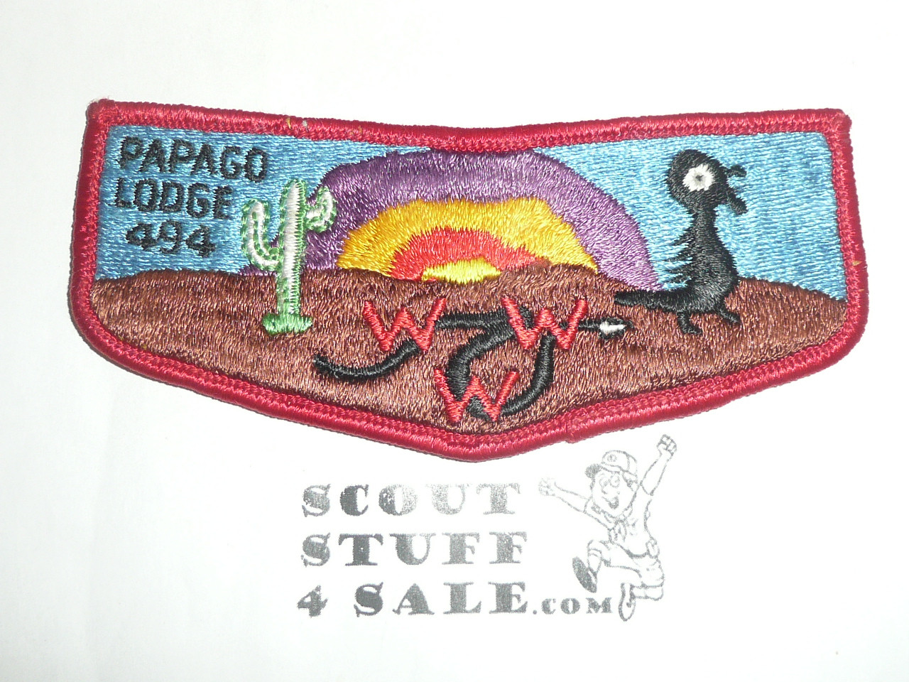Order of the Arrow Lodge #494 Papago UNLISTED s2 (Quail has full beak and plume under) Flap Patch, unused