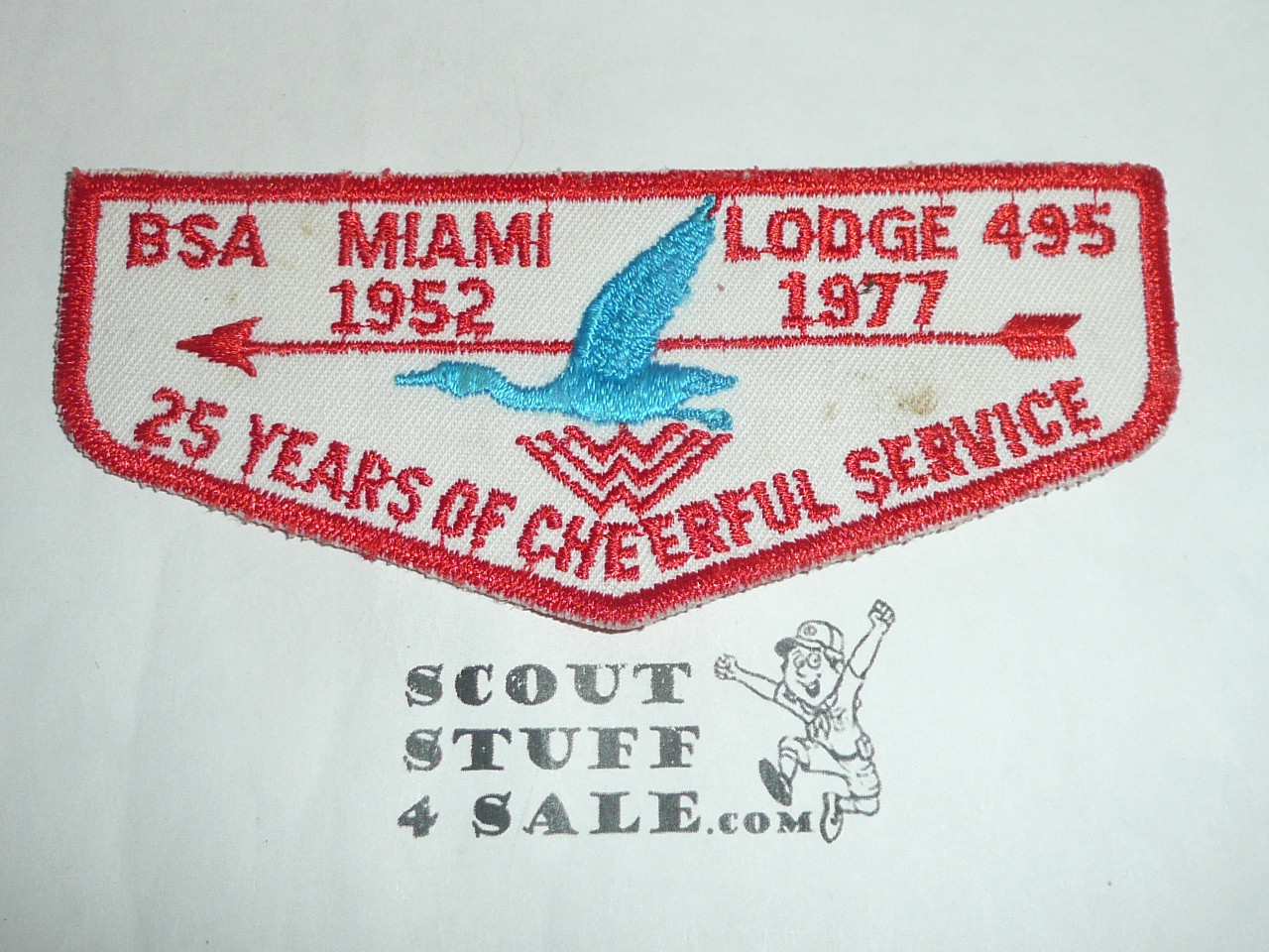 Order of the Arrow Lodge #495 Miami f3 25th Anniversary Flap Patch, a little dirt