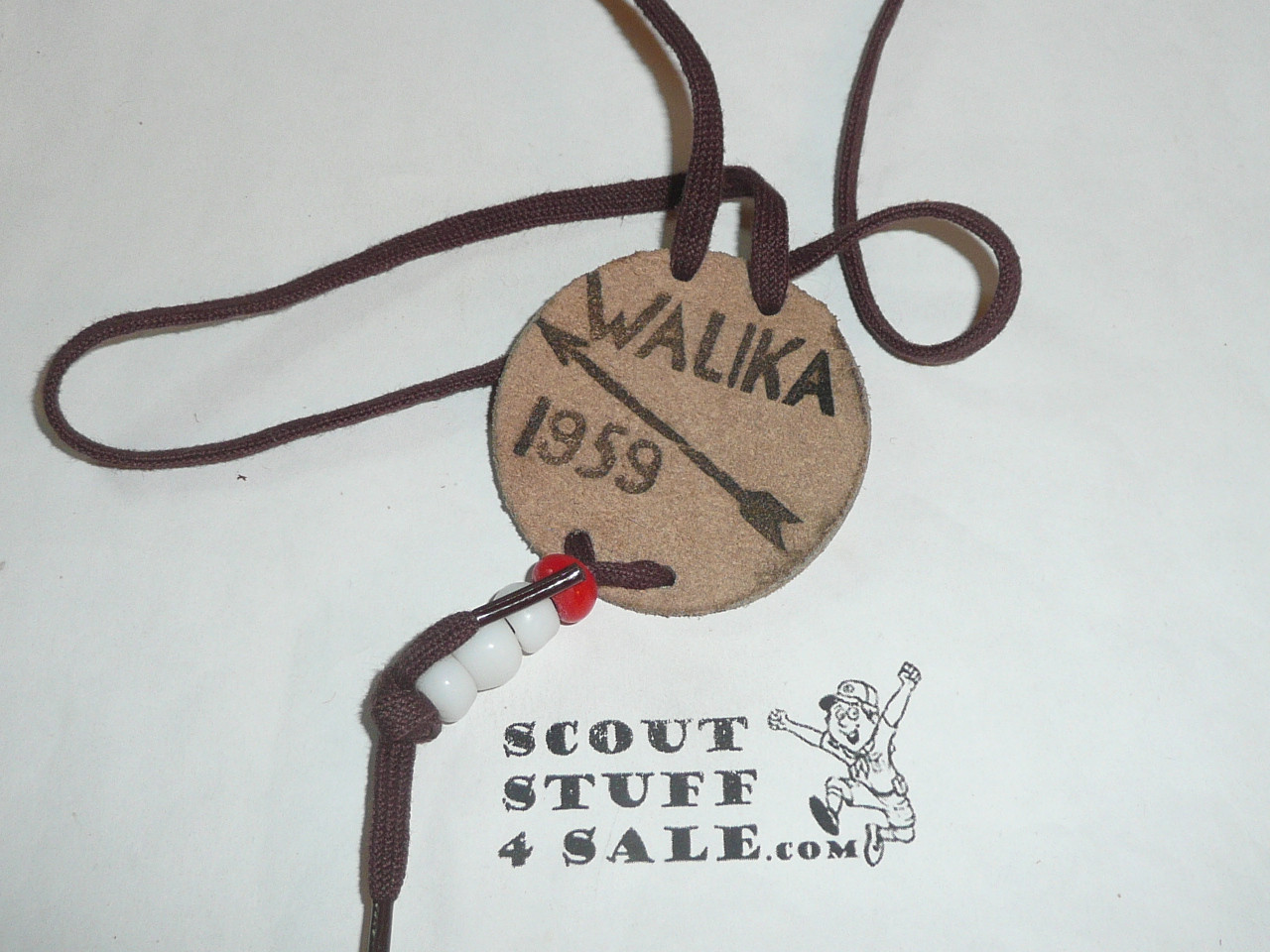 Order of the Arrow Lodge #228 Walika 1959 leather Ordeal Medallion, #2