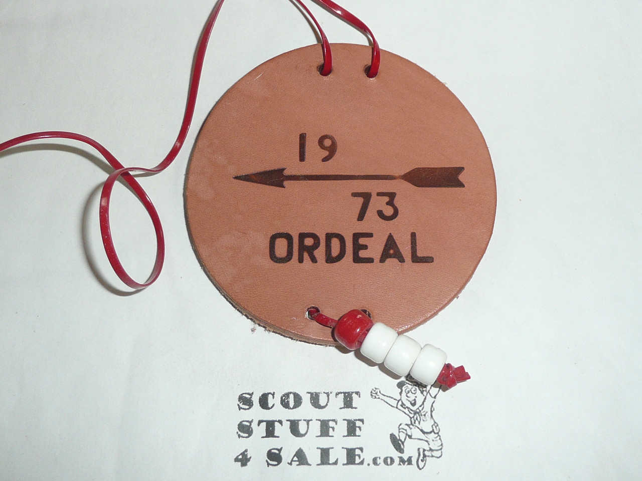 Order of the Arrow Lodge #566 Malibu 1973 Leather Ordeal Medallion - Scout