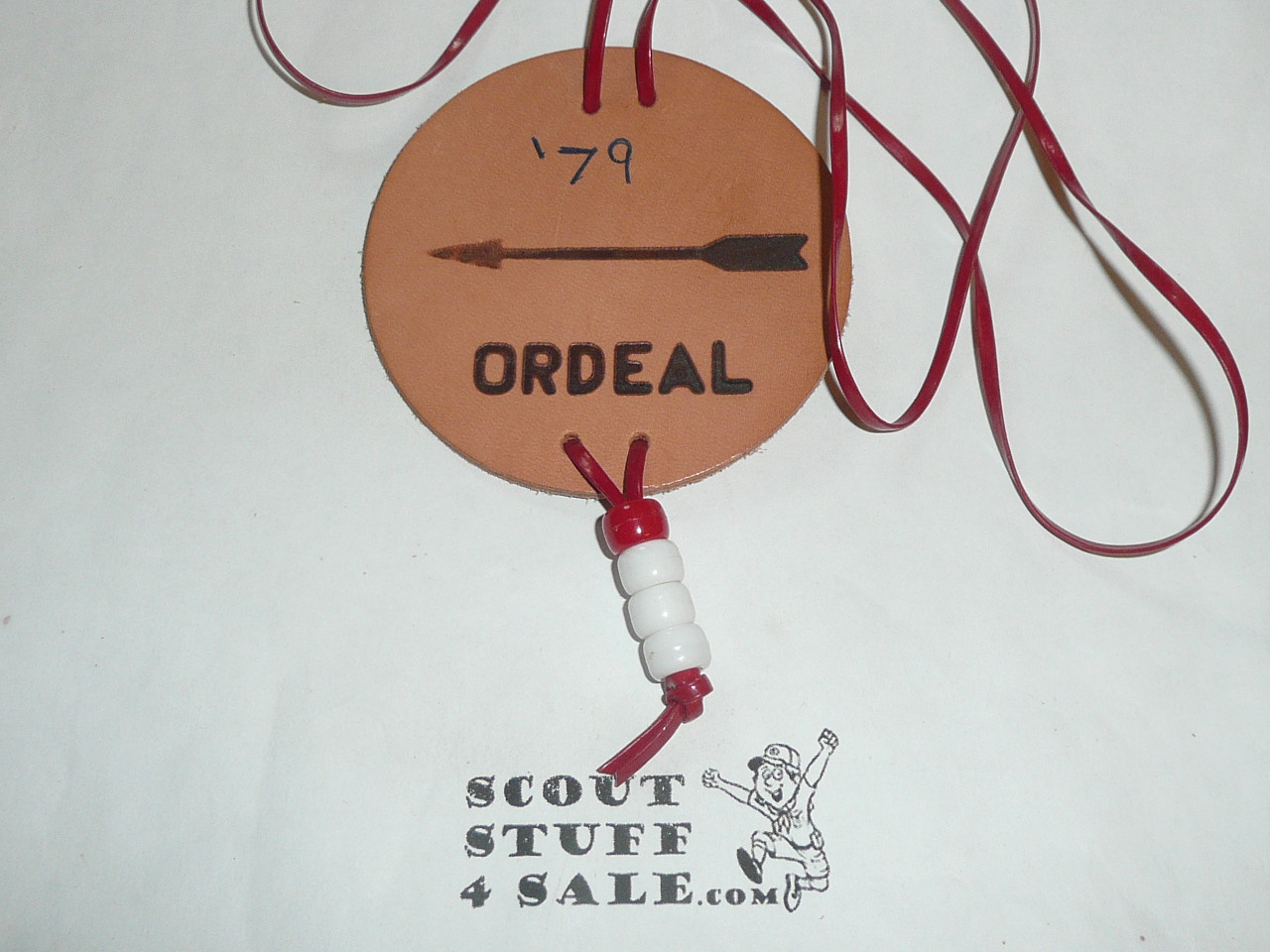 Order of the Arrow Lodge #566 Malibu 1979 Leather Ordeal Medallion - Scout