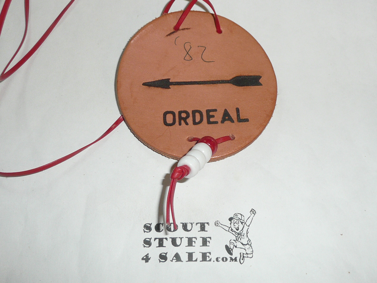 Order of the Arrow Lodge #566 Malibu 1982 Leather Ordeal Medallion - Scout