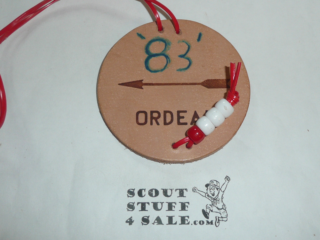 Order of the Arrow Lodge #566 Malibu 1983 Leather Ordeal Medallion - Scout