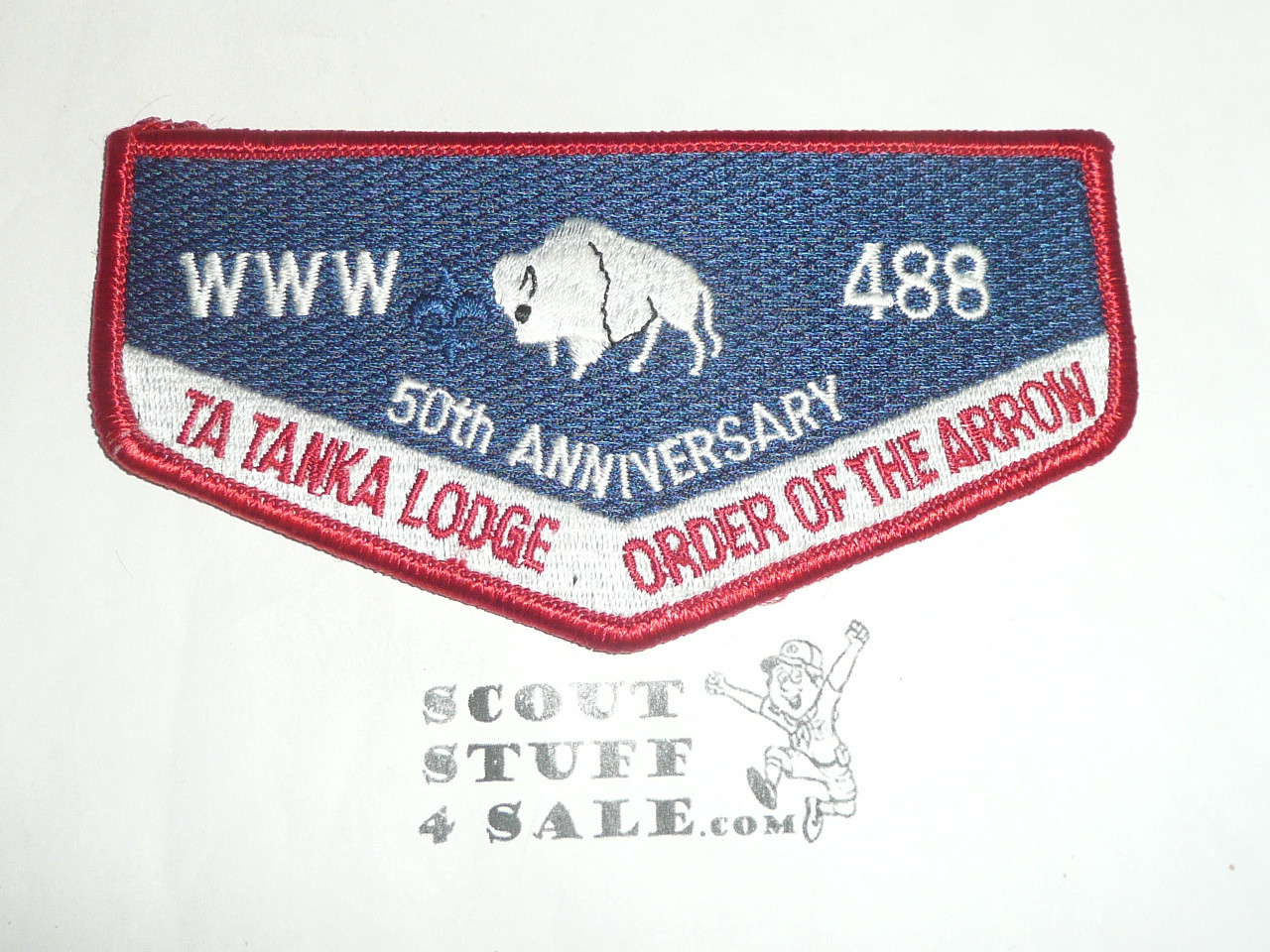 Order of the Arrow Lodge #488 Ta Tanka s53 2-sided 50th Anniversary Flap Patch