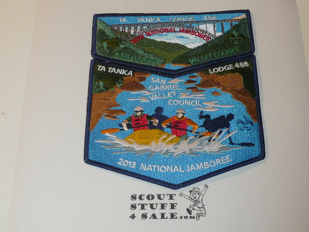 Order of the Arrow Lodge #488 Ta Tanka 2013 Jamboree 2-piece Flap Patch, Blue bdr