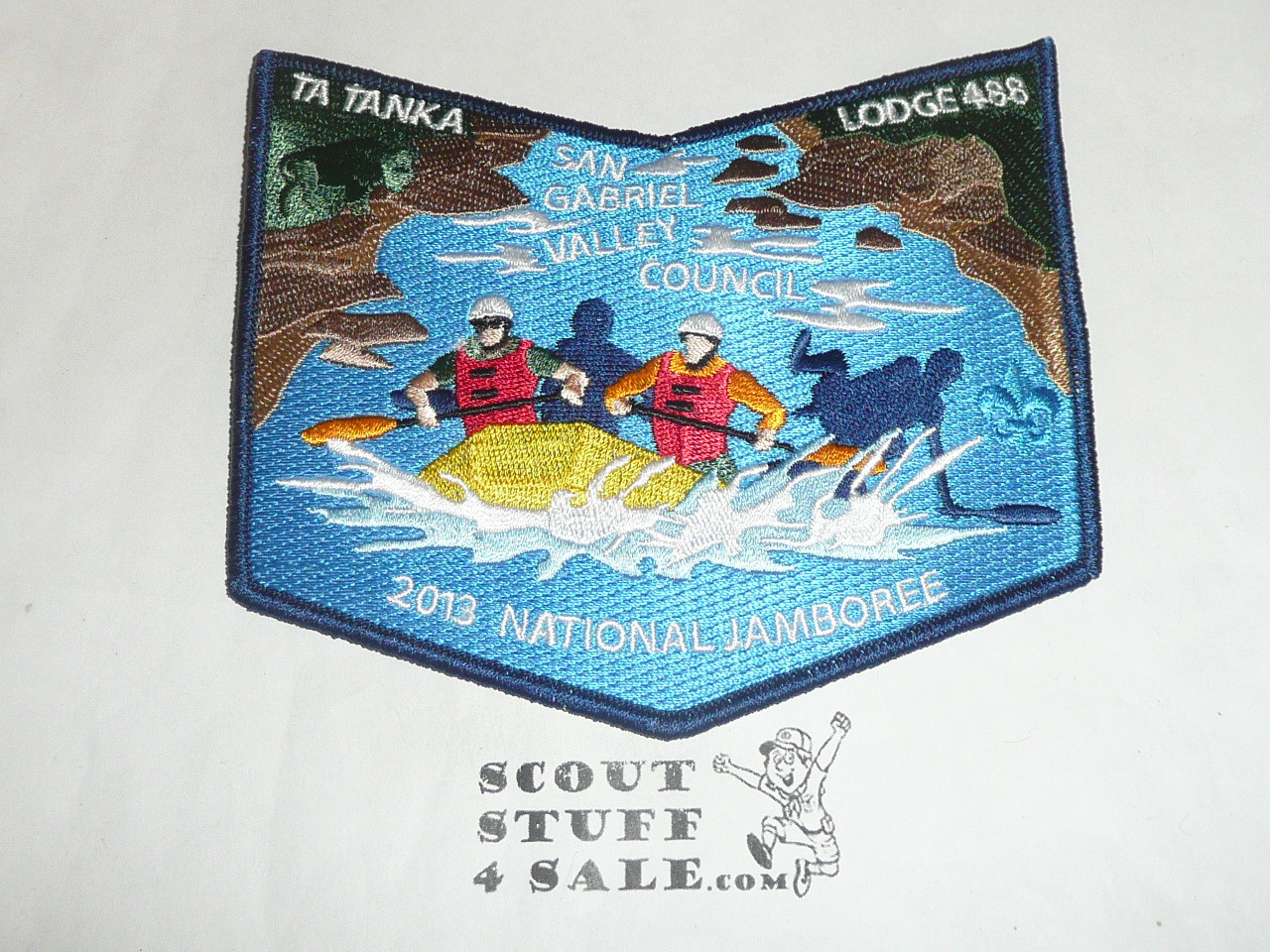 Order of the Arrow Lodge #488 Ta Tanka 2013 Jamboree 2-piece Flap Patch Bottom, Blue bdr