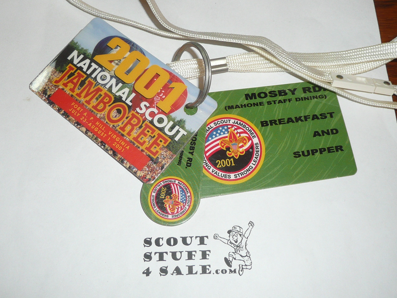 2001 National Jamboree Meal and ID cards