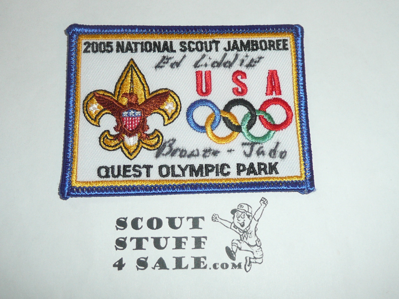 2005 National Jamboree Quest Olympic Park Patch signed by Olympic medalist