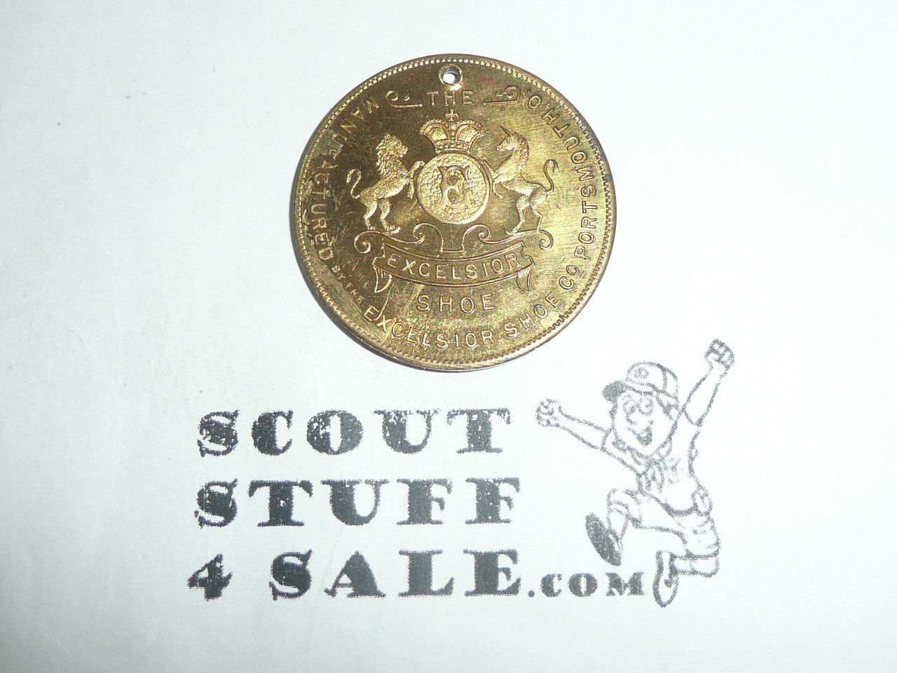 Excelsior Shoe Company Teens Boy Scout Coin / Token , Version 1 in exceptional Condition