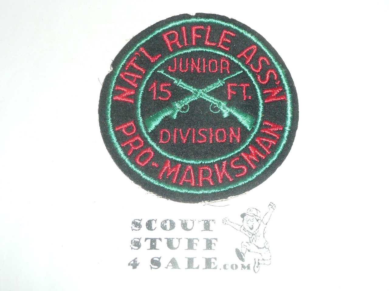 National Rifle Association NRA Junior Division 15 feet Pro-Marksman Felt Patch, used in Scout Camps