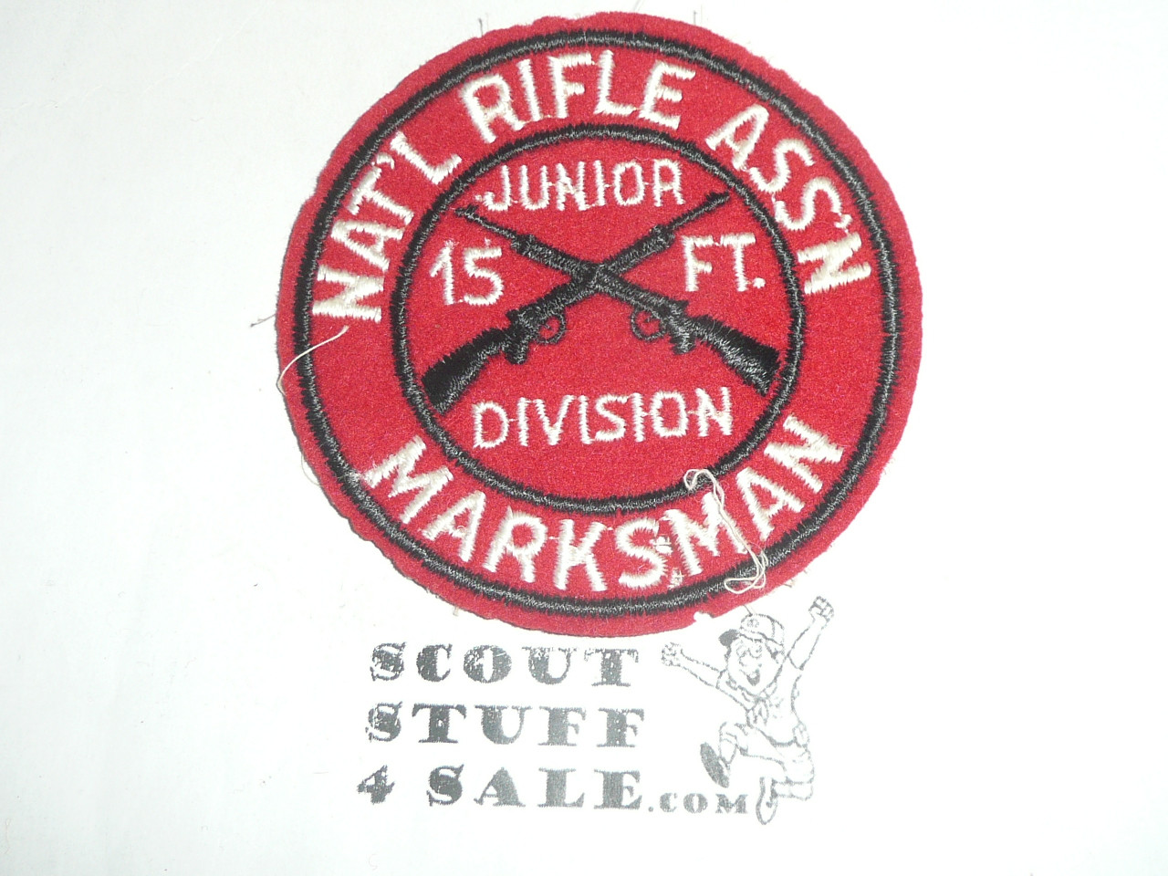 National Rifle Association NRA Junior Division 15 feet Marksman Felt Patch, used in Scout Camps
