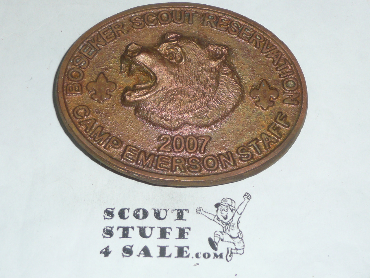 Camp Emerson 2007 Staff Boy Scout Belt Buckle, Boseker Scout Reservation