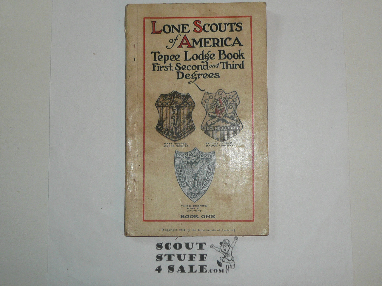 Lone Scout First Second & Third Degree Book, 1918, linen cover, near mint condition