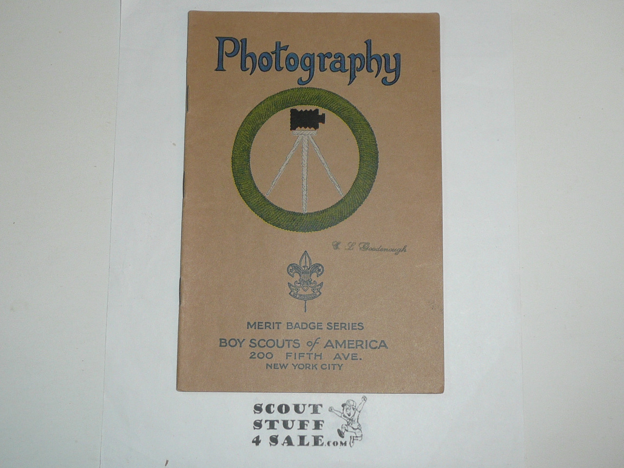 Photography Merit Badge Pamphlet, Type 3, Tan Cover, 1925 Printing, Mint Condition