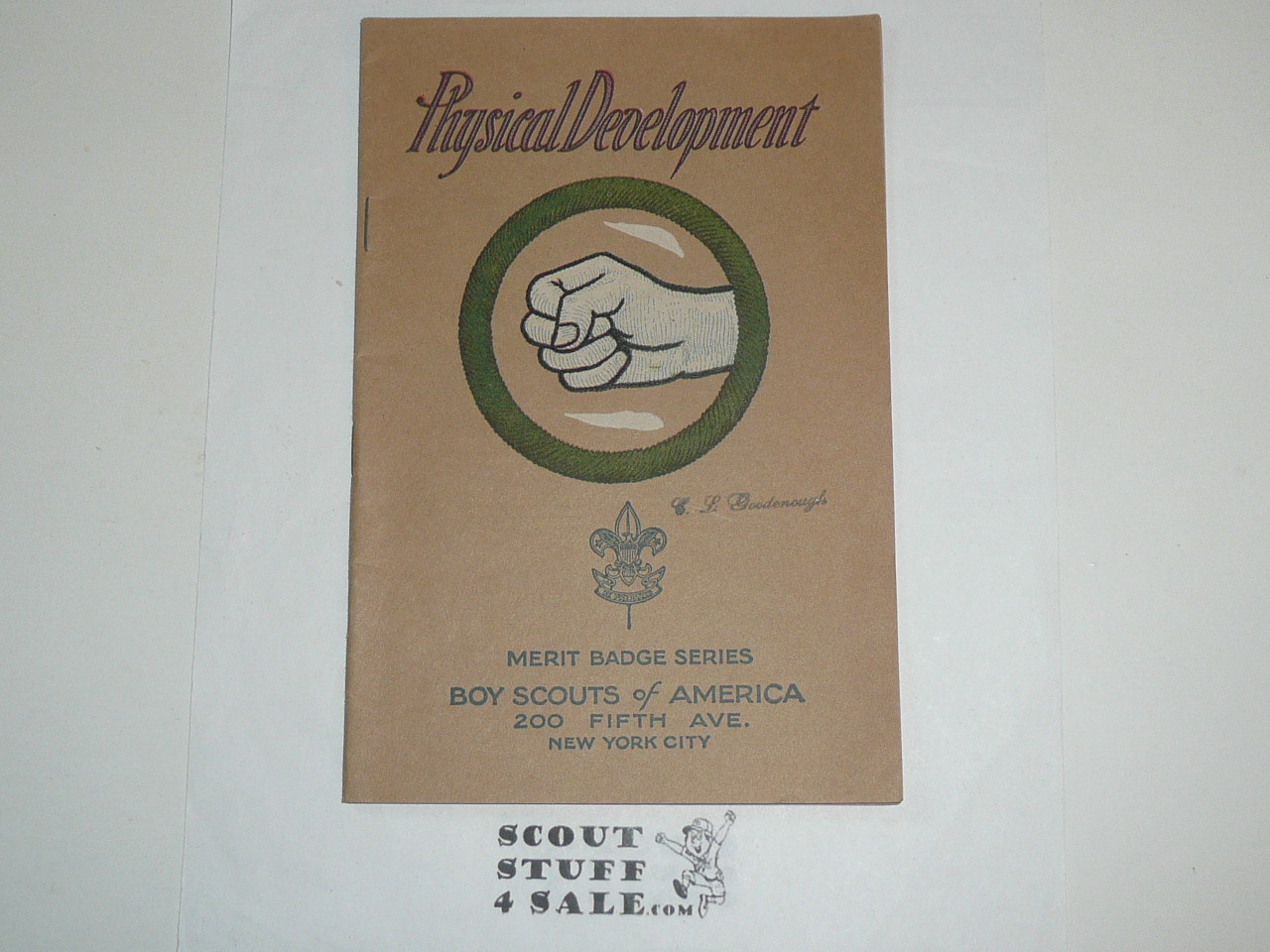 Physical Development Merit Badge Pamphlet, Type 3, Tan Cover, 1925 Printing, Mint condition