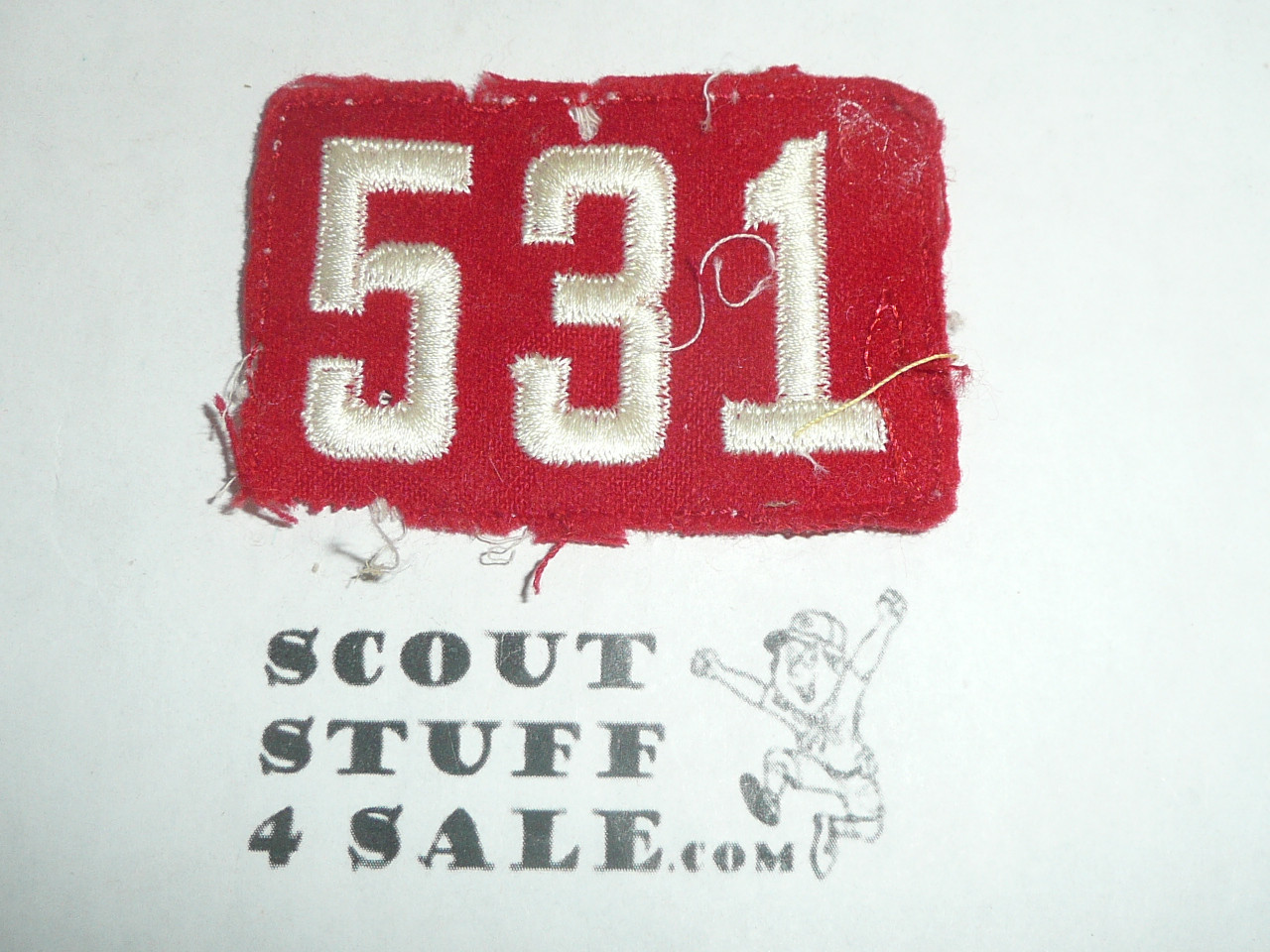 1930's Red Troop Numeral "531", felt, used