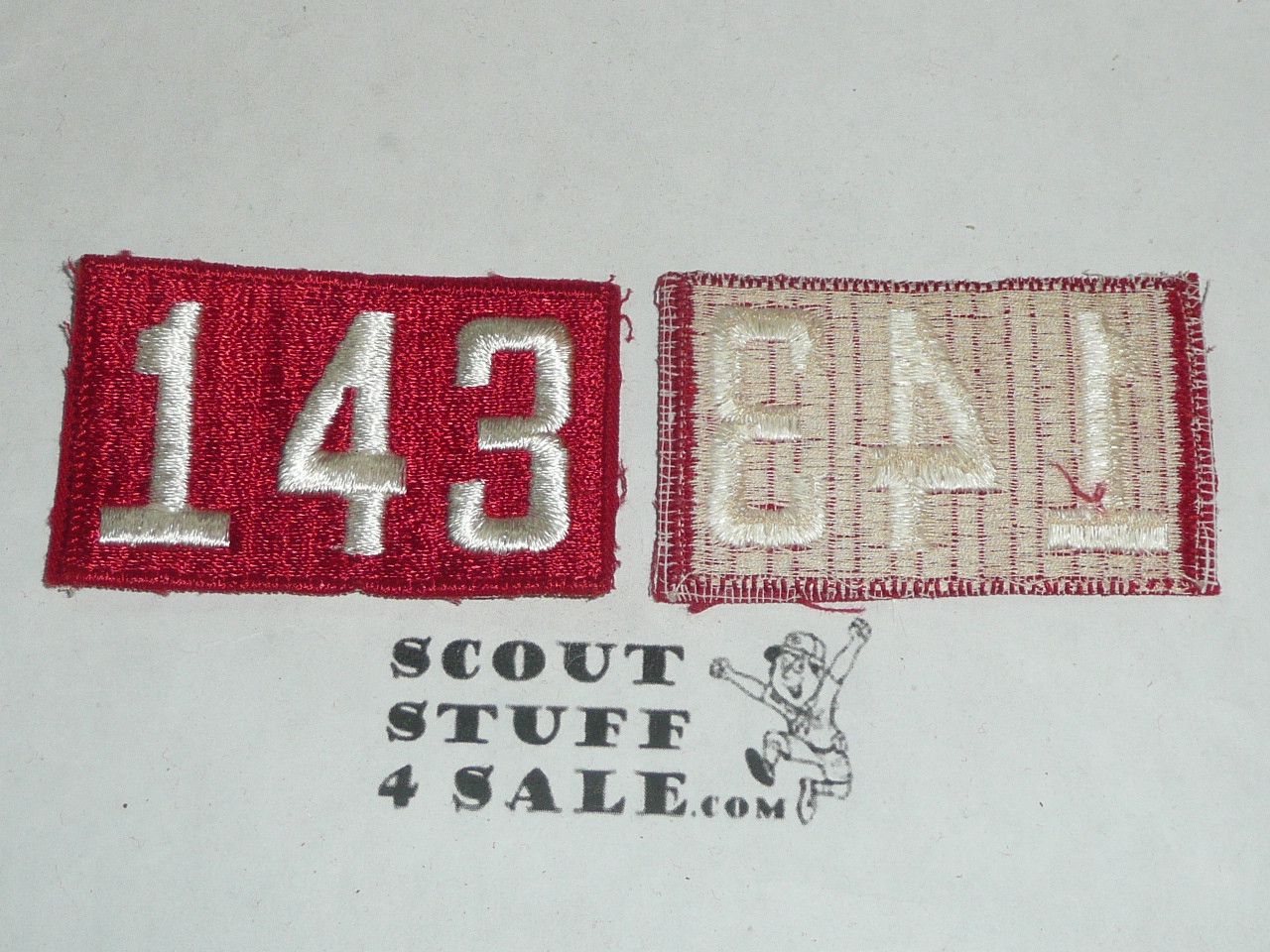 1970's Red Troop Numeral "143", fully embroidered, Unused
