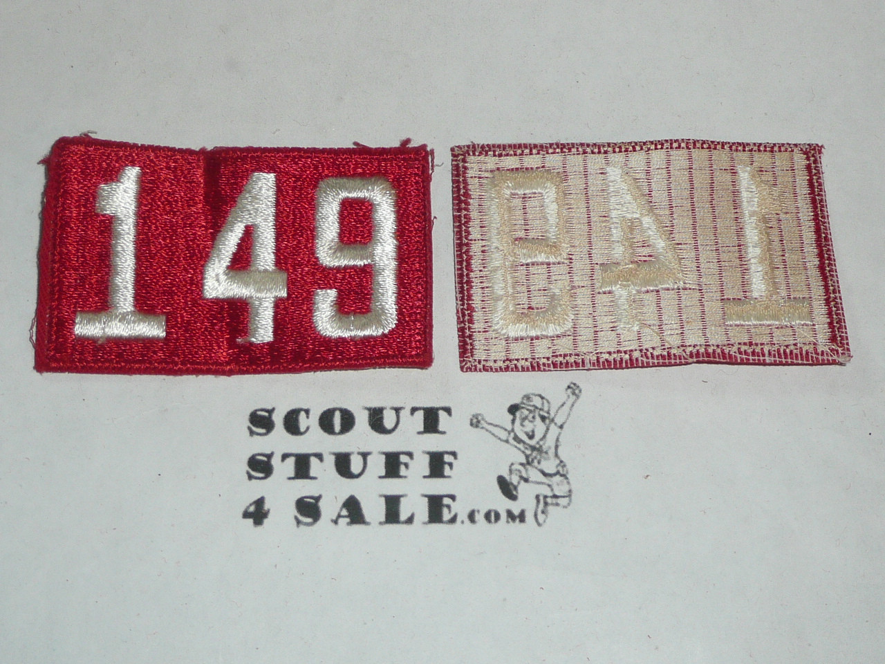1970's Red Troop Numeral "149", fully embroidered, Unused