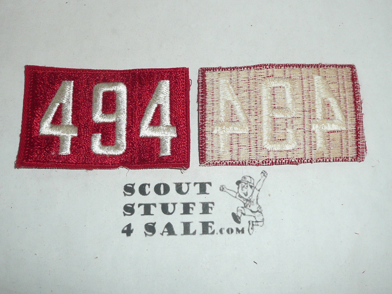 1970's Red Troop Numeral "494", fully embroidered, Unused