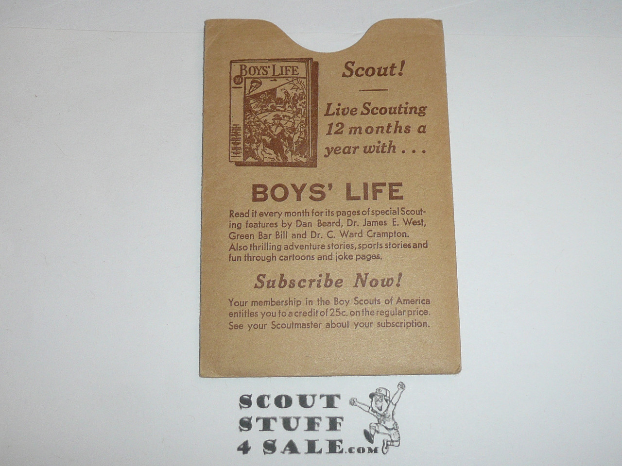 1938 Boy Scout Membership Card, 3-fold, with the Envelope, 7 signatures, expires May 1938, BSMC161