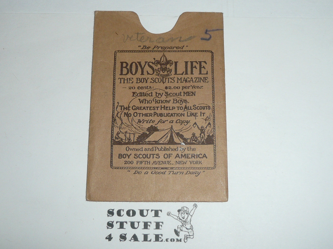 1923 Boy Scout Adult Membership Card, 3-fold, with the Envelope, 6 signatures, expires September 1923, BSMC203