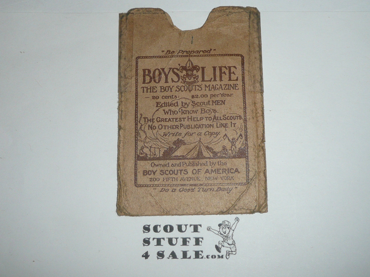 1927 Boy Scout Adult Membership Card, 3-fold, with the Envelope, 7 signatures, expires September 1927, BSMC212