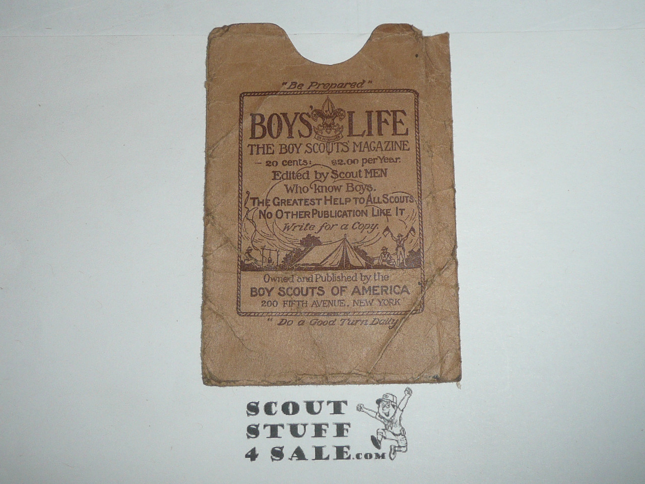 1929 Boy Scout Adult Membership Card, 3-fold, with the Envelope, 7 signatures, expires September 1929, BSMC217