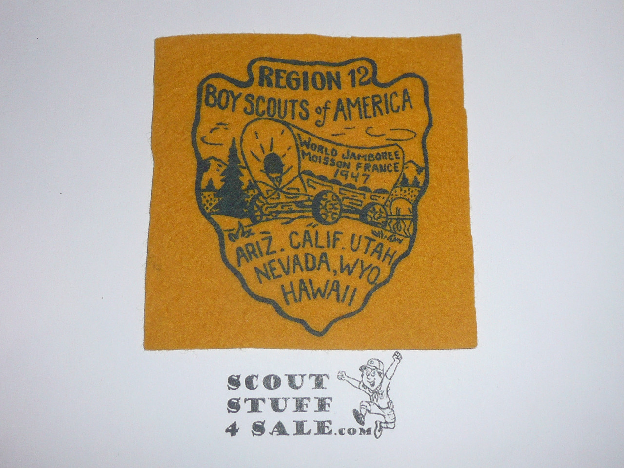 Region 12 1947 World Jamboree Contingent Felt Patch, Boy Scout