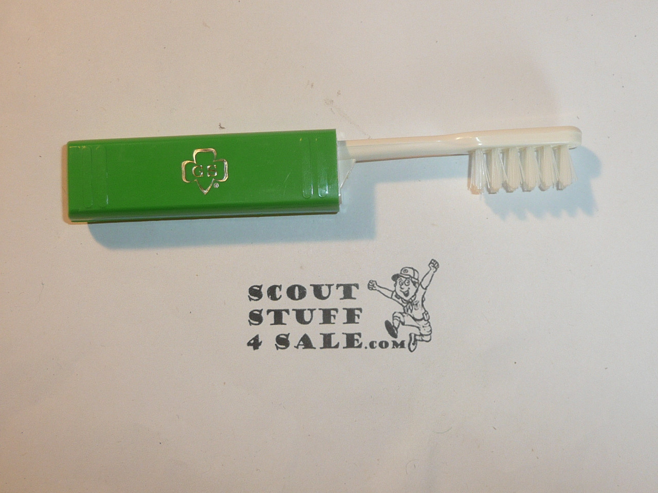 1970's Girl Scout Camping Toothbrush and Holder